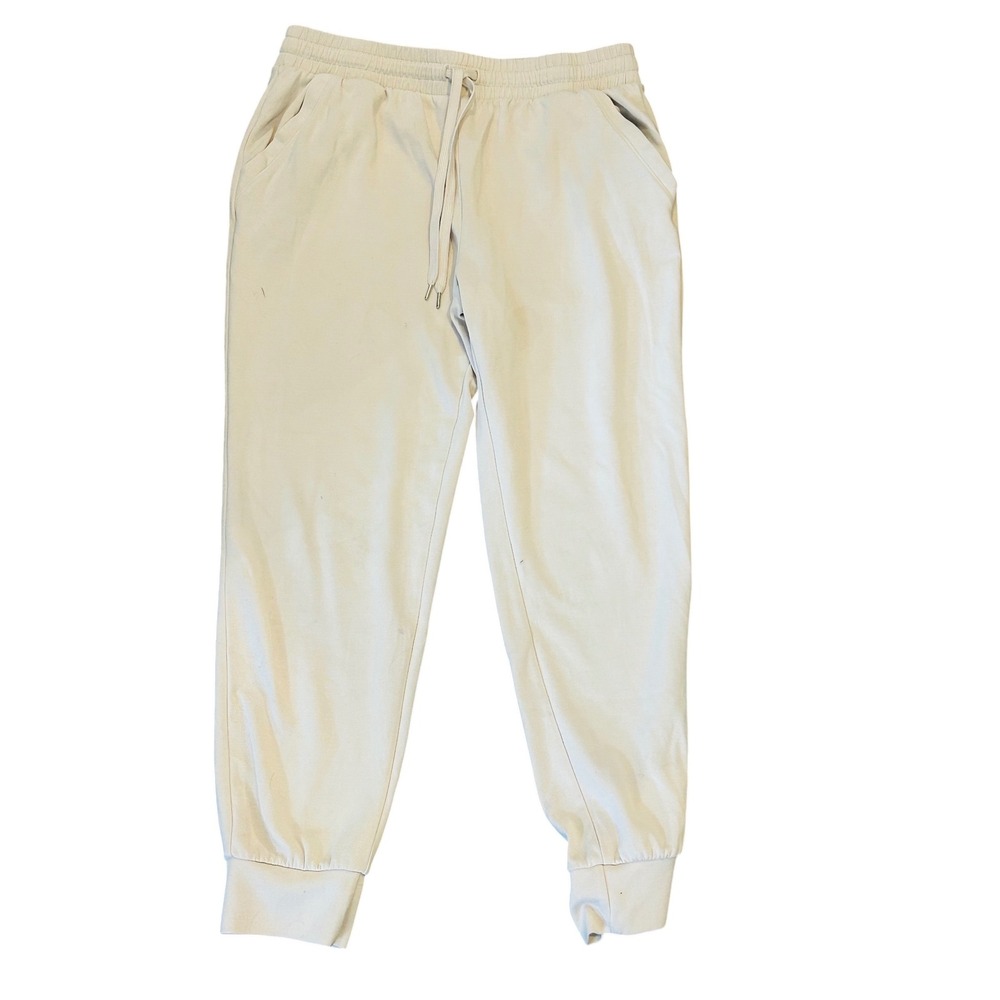Ease of Motion Cream Jogger Pants Lounge Cozy Neutral Athleisure Size M